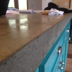 Close up of concrete countertop